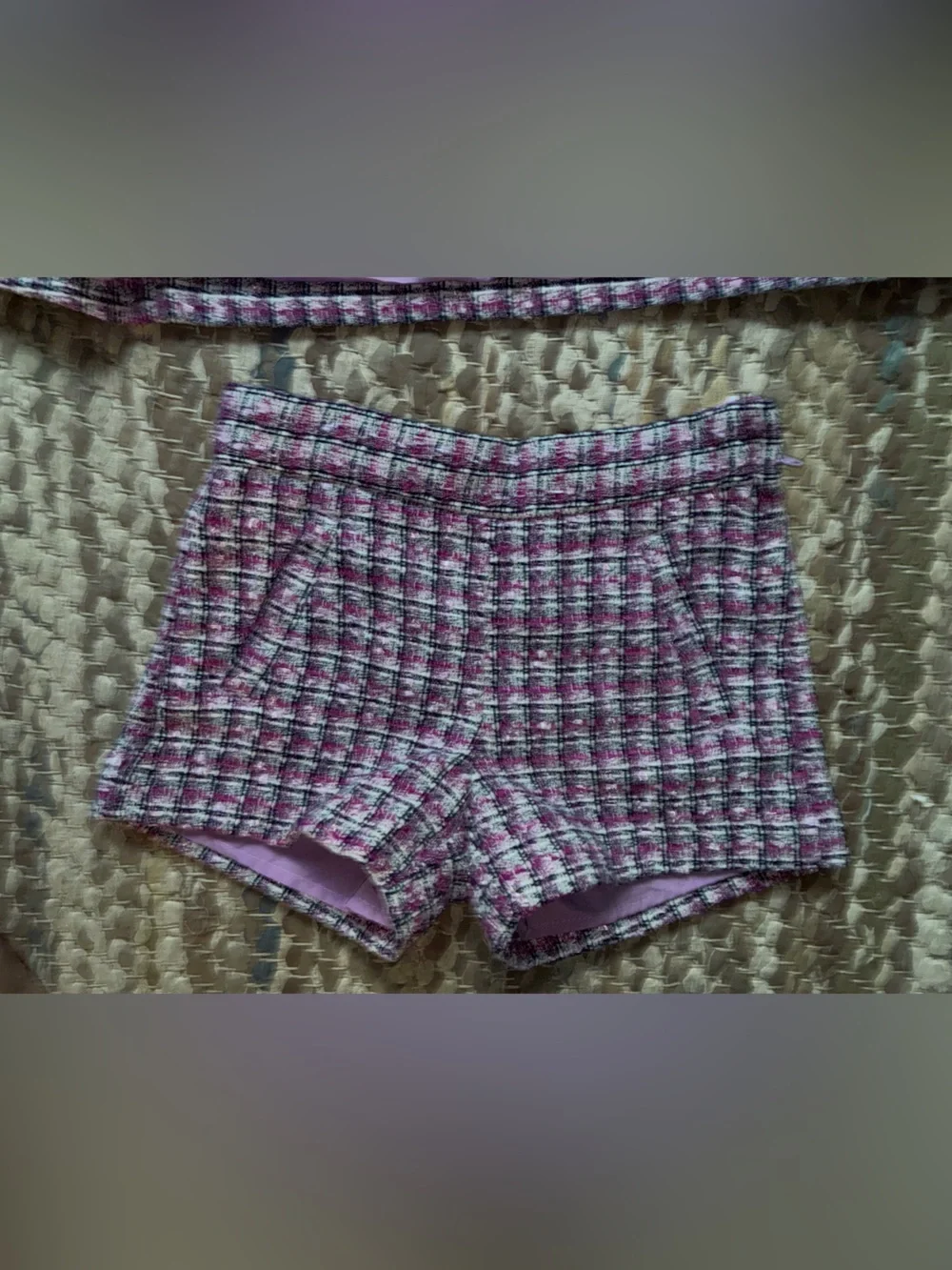 Janie and Jack Pink Plaid Tweed Two-Piece Set